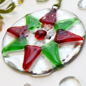 Glass Red-Green Cristmas Star