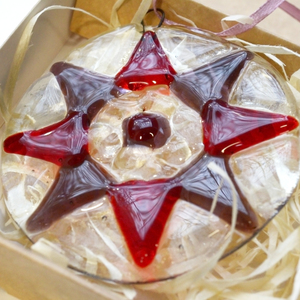 Glass Red Christmas Star