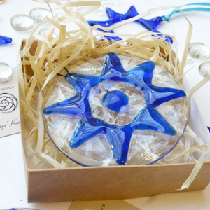 Blue Glass Christmas Star