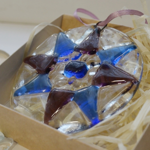 Violet and Blue Glass Christmas Star